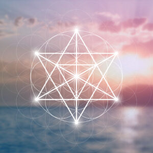 Merkaba or the Soul Star over serene water for energy healing to get unstuck with IET and soulstar clearing