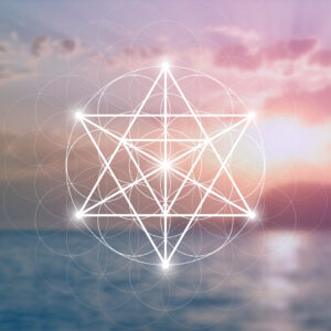 Merkaba or the Soul Star over serene water for energy healing to get unstuck with IET and soulstar clearing