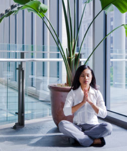 Meditating in an Office Building
