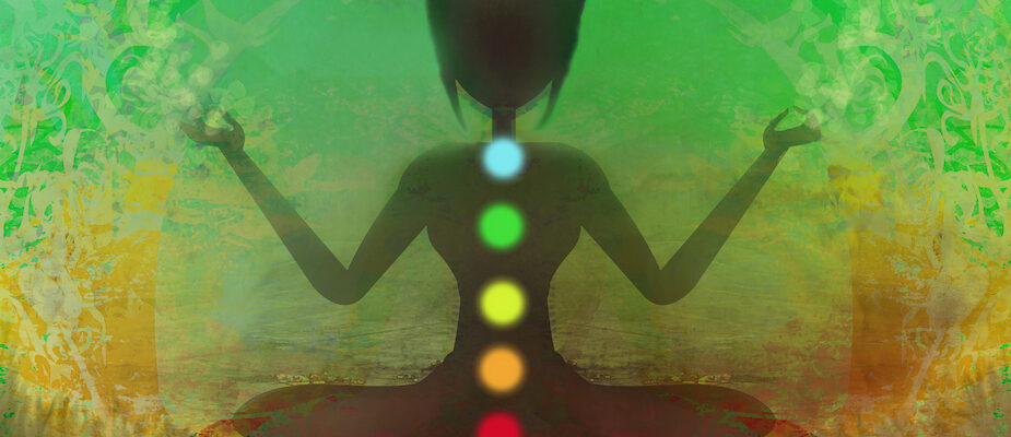 Colorful lotus poise to clear and expand your energy field