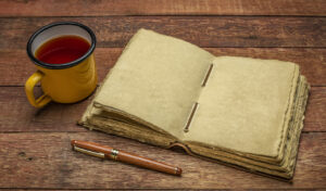 Journal and coffee for Winter Solstice Journal Prompts to Start the New Year
