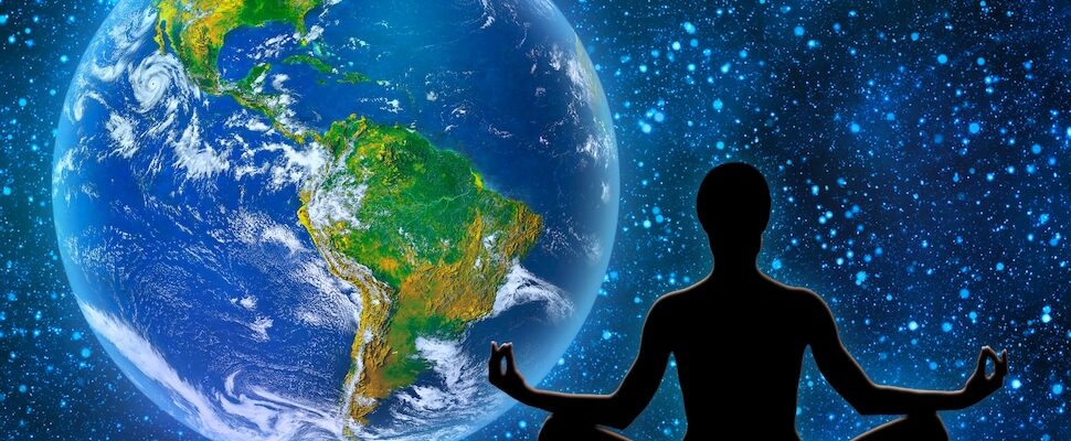 Person sending healing energy to earth can improve your life