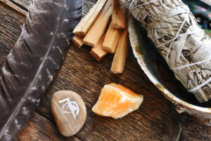 Reiki Toolkit with crystals and smudge