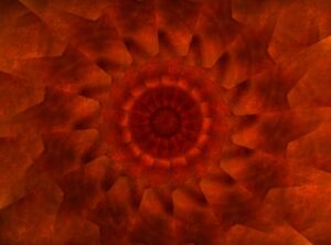 Red geometric pattern for the Red Chakra or First Chakra, Earth, and grounding