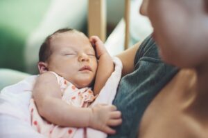 safe and secure cuddled baby for more safety and security