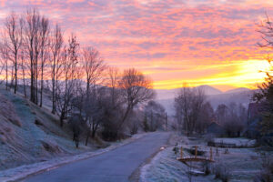 Snowy roads on winter solstice