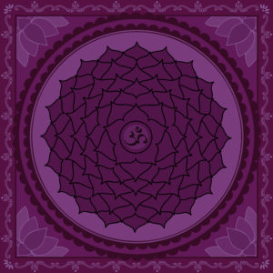 Crown chakra mandala for treat Purple Chakra (Sahasrara) naturally